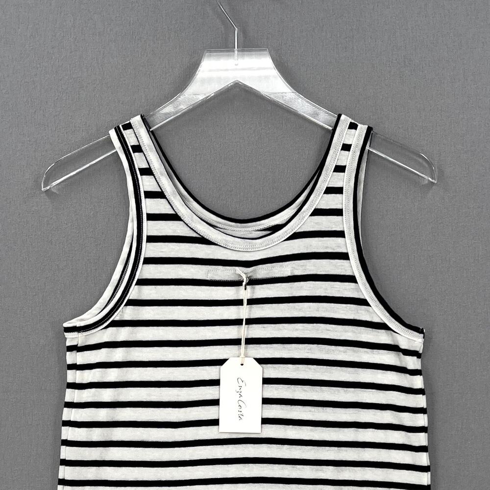 ENZA COSTA Easy Tank Womens Small White Black Cotton Cashmere Sleeveless NEW - Picture 7 of 13